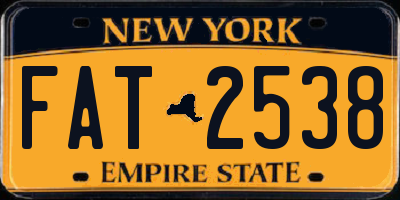 NY license plate FAT2538
