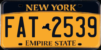 NY license plate FAT2539