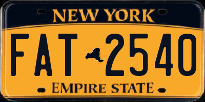 NY license plate FAT2540