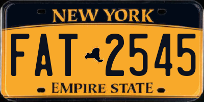 NY license plate FAT2545