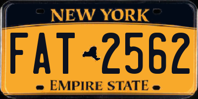 NY license plate FAT2562