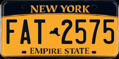 NY license plate FAT2575