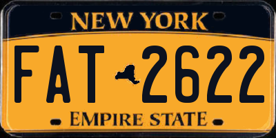 NY license plate FAT2622