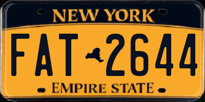 NY license plate FAT2644