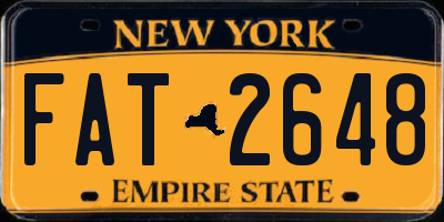 NY license plate FAT2648