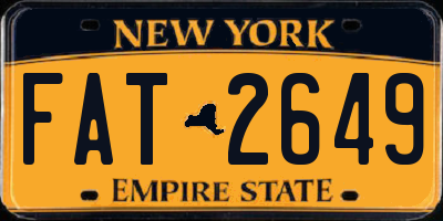 NY license plate FAT2649