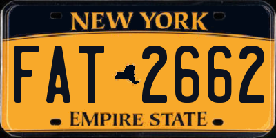 NY license plate FAT2662