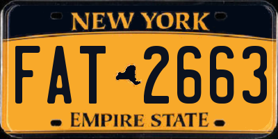 NY license plate FAT2663