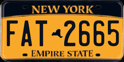 NY license plate FAT2665