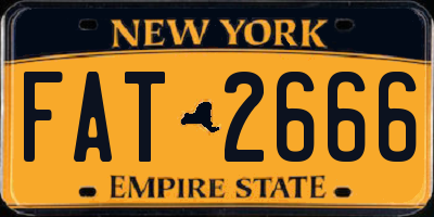 NY license plate FAT2666