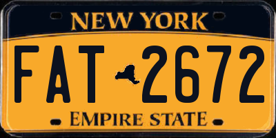 NY license plate FAT2672