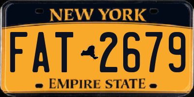 NY license plate FAT2679