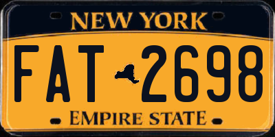 NY license plate FAT2698