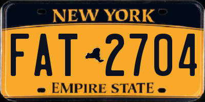 NY license plate FAT2704
