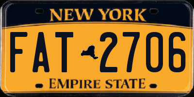 NY license plate FAT2706