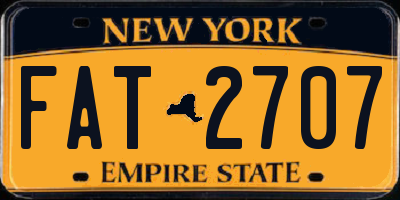 NY license plate FAT2707