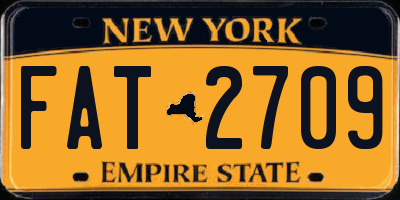 NY license plate FAT2709