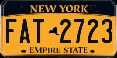 NY license plate FAT2723