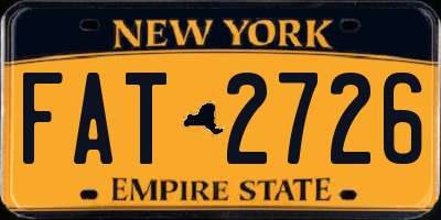 NY license plate FAT2726