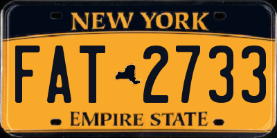 NY license plate FAT2733