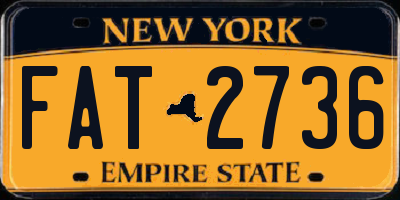 NY license plate FAT2736