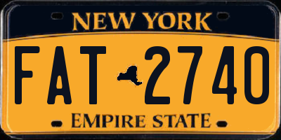 NY license plate FAT2740