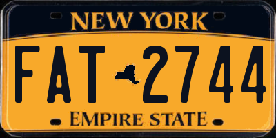 NY license plate FAT2744