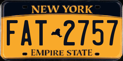 NY license plate FAT2757
