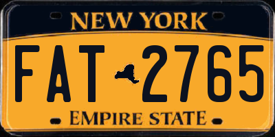 NY license plate FAT2765