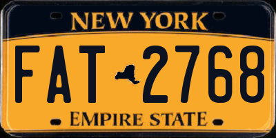 NY license plate FAT2768