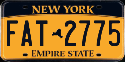 NY license plate FAT2775