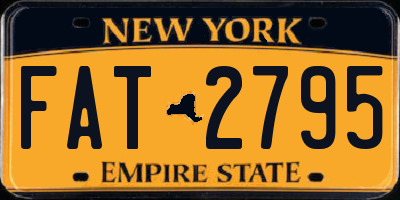 NY license plate FAT2795