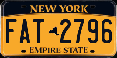 NY license plate FAT2796