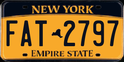NY license plate FAT2797