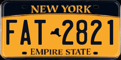 NY license plate FAT2821