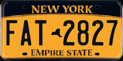 NY license plate FAT2827