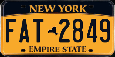 NY license plate FAT2849