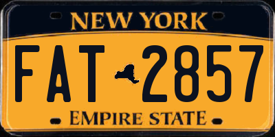 NY license plate FAT2857
