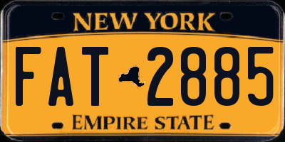 NY license plate FAT2885