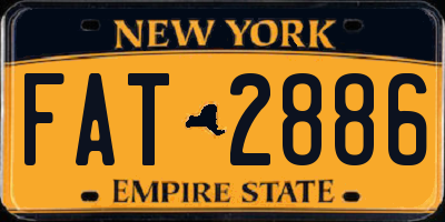 NY license plate FAT2886