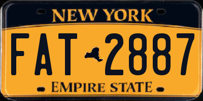 NY license plate FAT2887