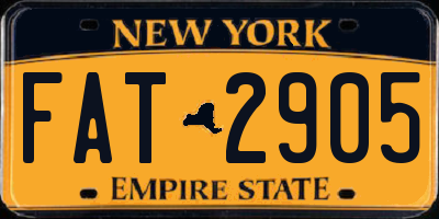 NY license plate FAT2905