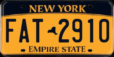 NY license plate FAT2910