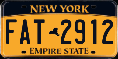 NY license plate FAT2912