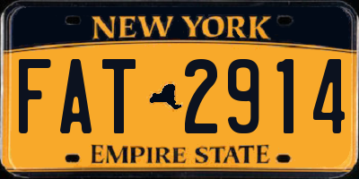 NY license plate FAT2914