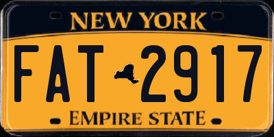 NY license plate FAT2917