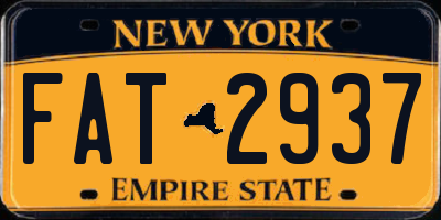 NY license plate FAT2937