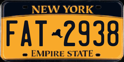 NY license plate FAT2938