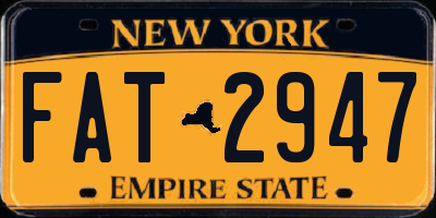 NY license plate FAT2947