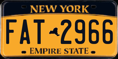 NY license plate FAT2966